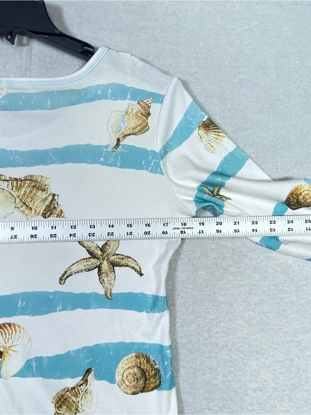 Cactus Nautical Striped Beach Top Women M Seashells Starfish Conch V-Neck Bling - Picture 10 of 11